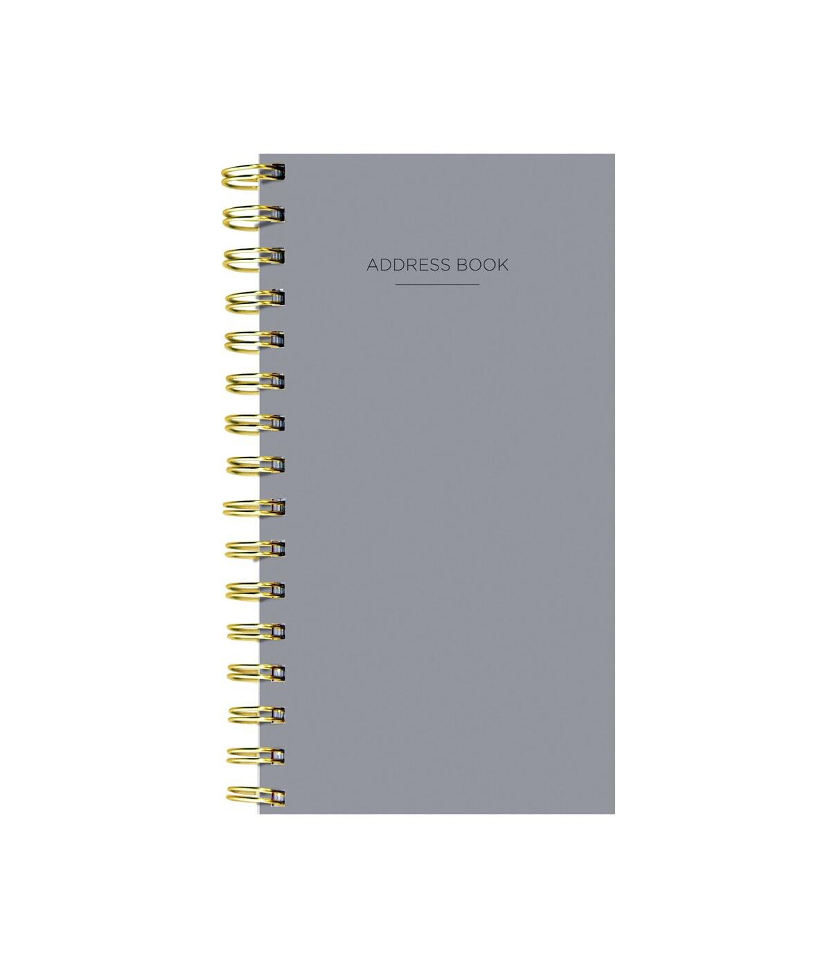 Gray Spiral Address Book - Multicolor