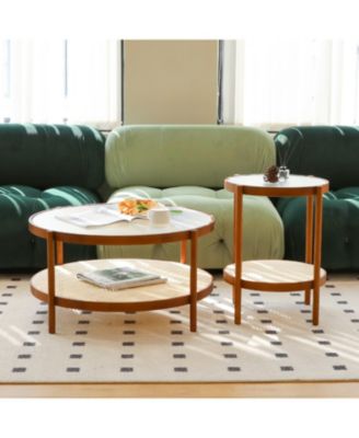 Modern Farmhouse Nesting Coffee Table Set