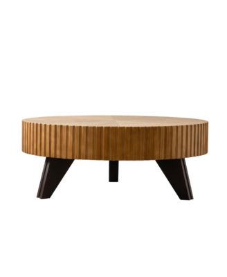 35.4 "Round Retro Coffee Table, Coffee Table Suitable For Coffee and Home Decor