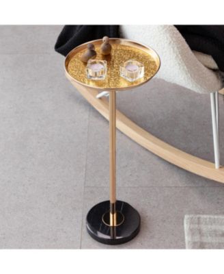 Streamdale Adjustable Marble Side Table Gold & White
