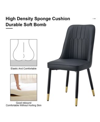 2 Black PU Dining and Living Room Chairs (Set of 2)