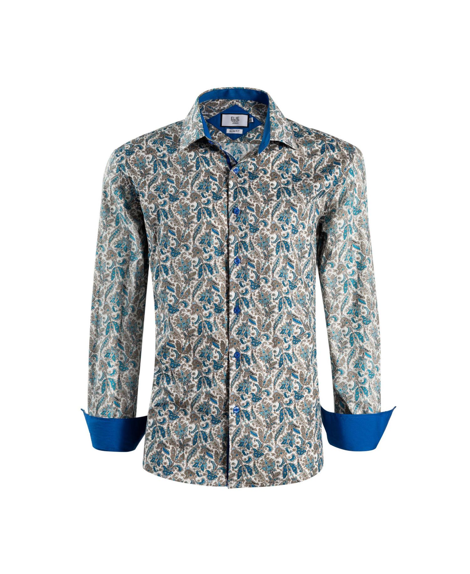 Big Boys White Paisley Sport Slim Fit Shirt