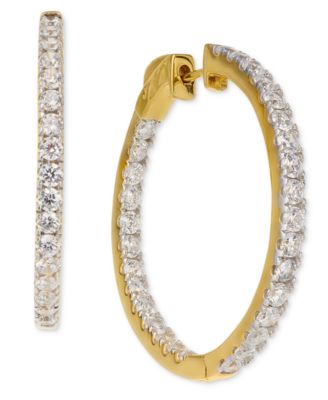 Diamond In and Out Hoop Earrings (3 ct. t.w.) in 14k White or Yellow Gold