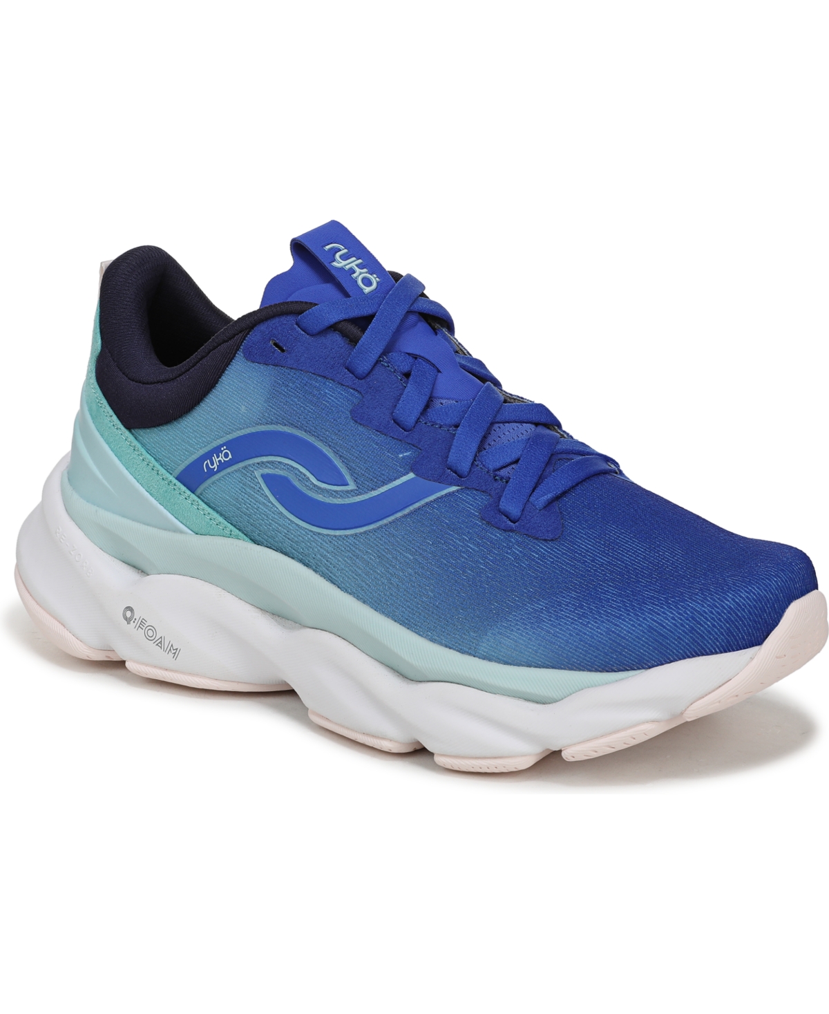 Women's Elevate Lx Lace Up Walking Sneakers - Dazzling Blue Mesh Fabric