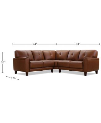 Ashlinn 3-Pc. Leather L Sectional, Exclusively at Macy's