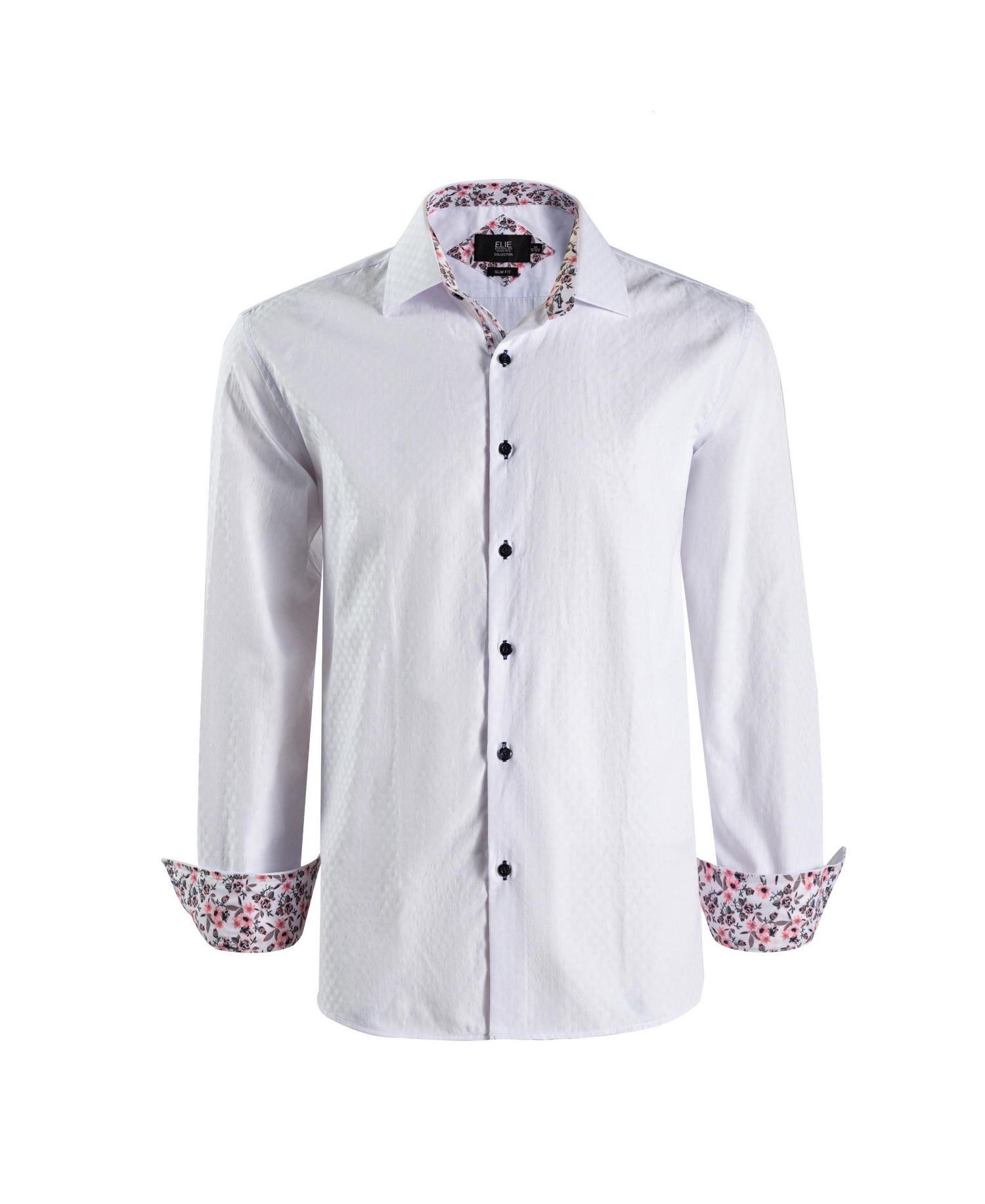 Big Boys White Slim Fit Jacquard Dot Shirt