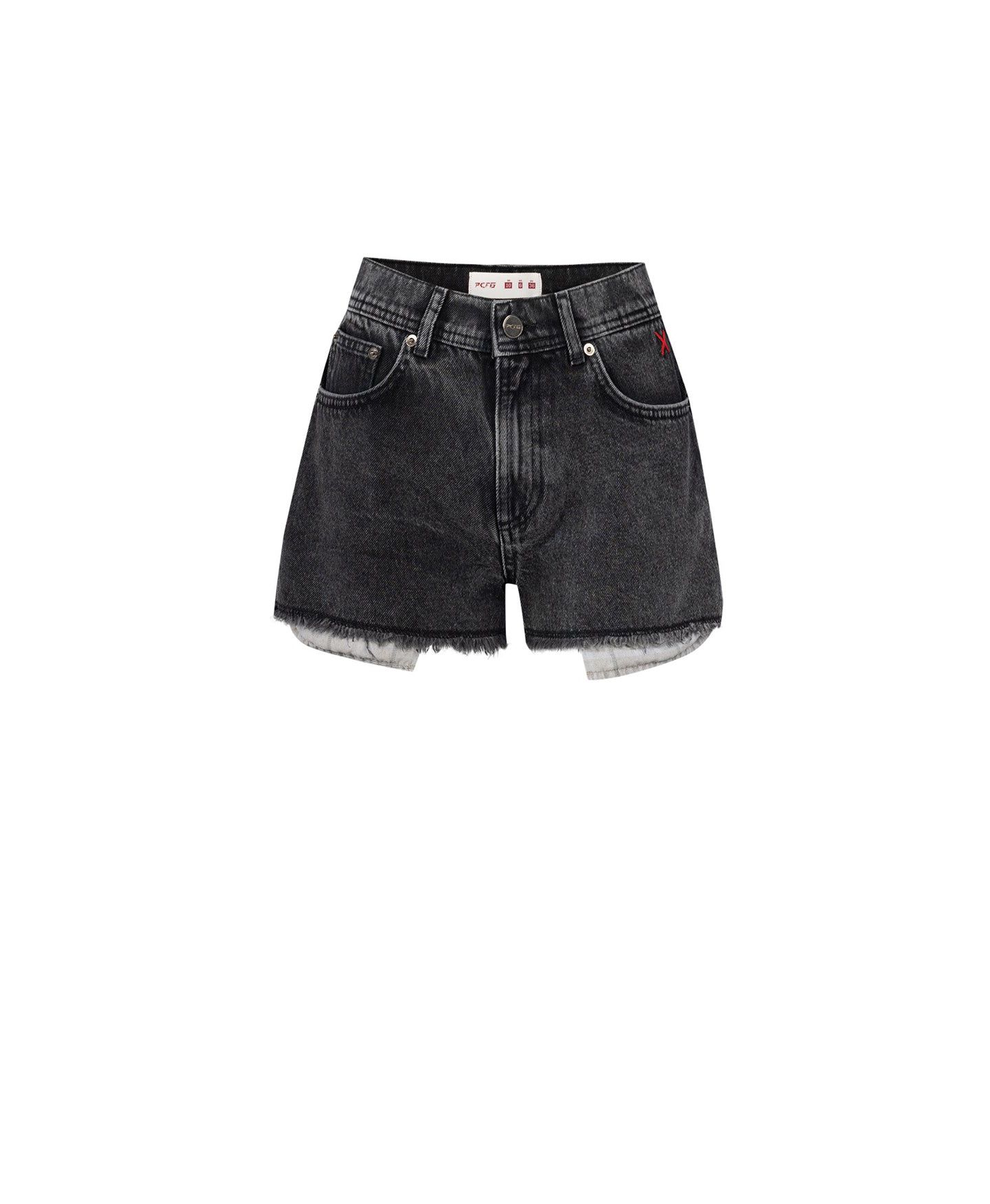Женские шорты PCFG Free Heaven Normal Waist Mini, цвет: Потёртый чёрный — фото 2