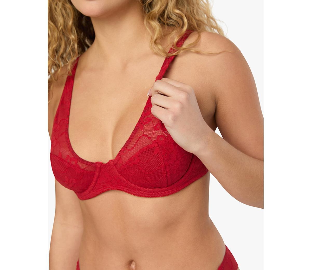 Women's Lace Underwire Bra - Scarlet