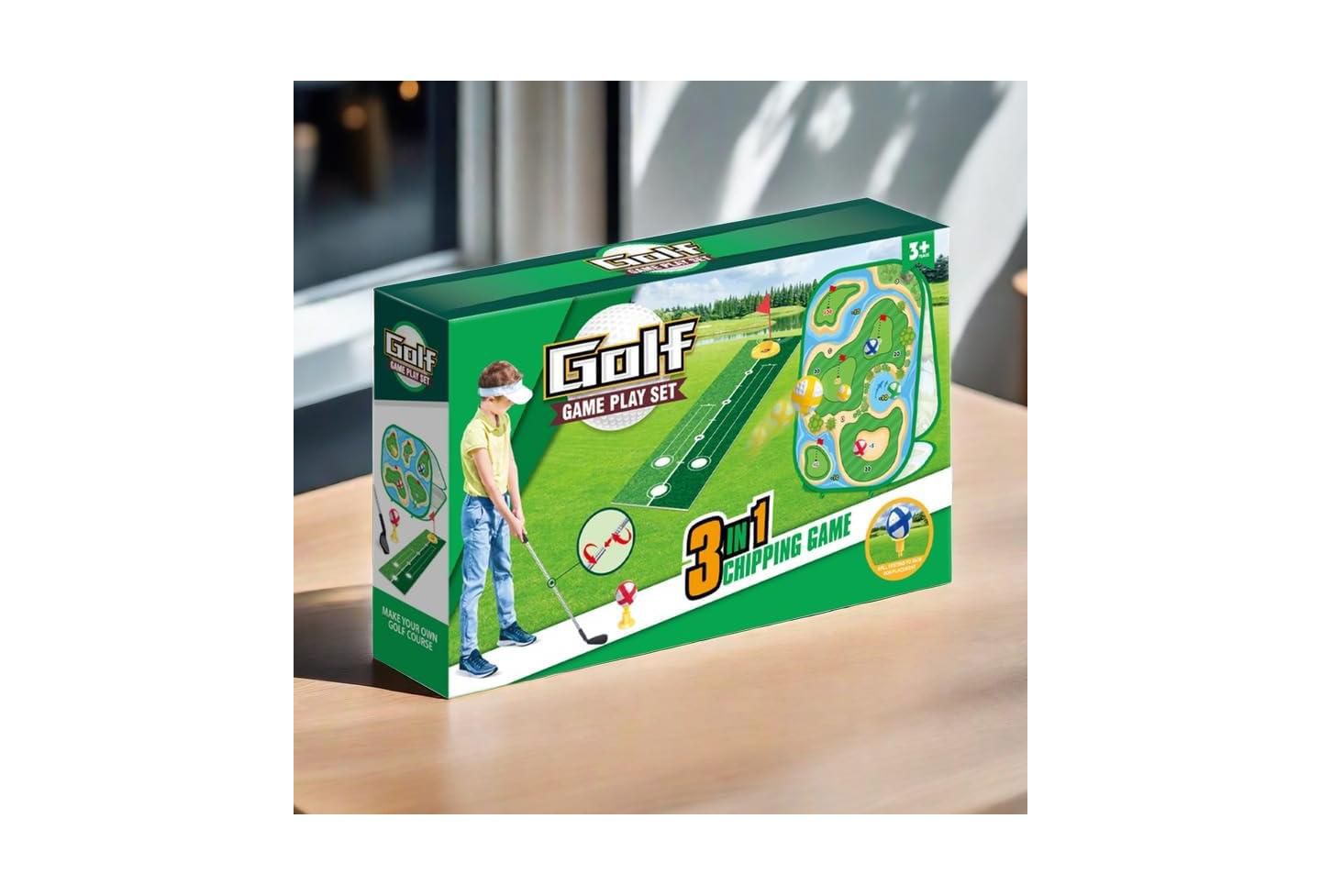 Детские игрушки TITQWOP 4-in-1 Sticky Golf Games Set with Putting Mat, Chipping Net & Cornhole Board, Ages 4+ — фото 8