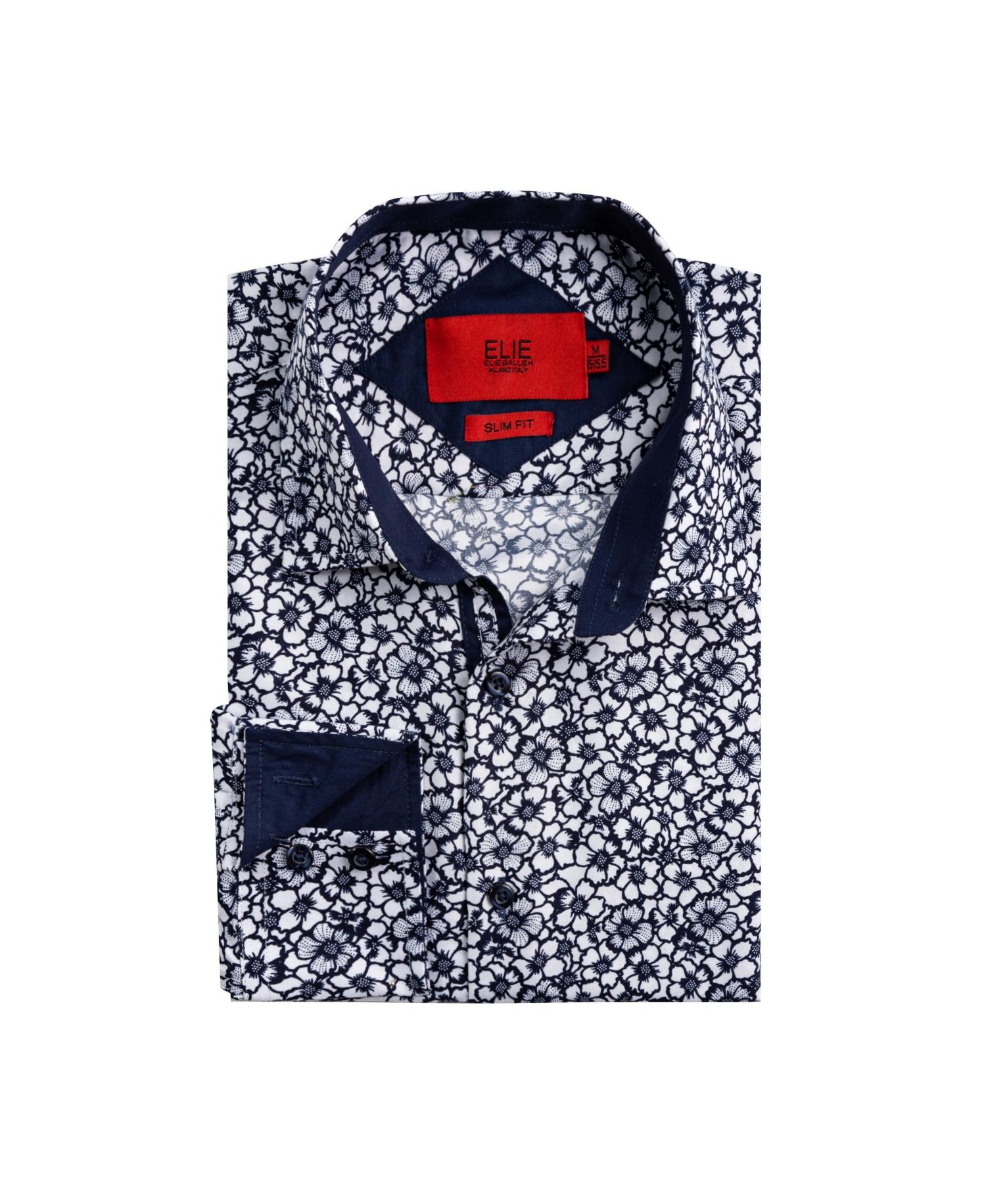 Big Boys White Slim Fit Floral Dress Shirt
