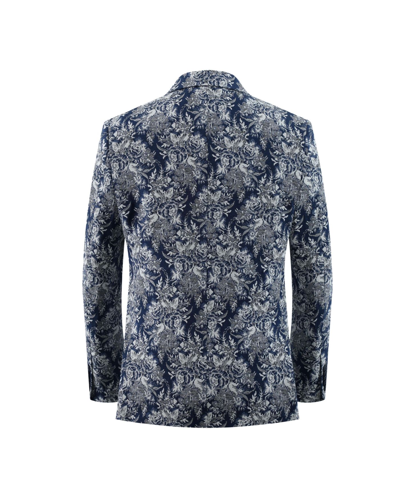 Пиджак Elie Balleh Navy Slim Fit Floral Brocade Blazer для мальчиков, цвет: Тёмно-синий — фото 2
