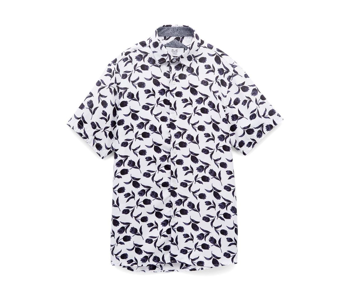 Рубашка Elie Balleh Blue Floral Button-Down Slim Fit Short Sleeve Shirt для мальчиков, цвет: Синий — фото 1
