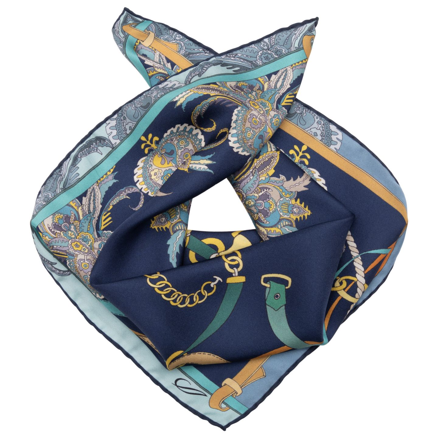Женские аксессуары Elizabetta Camilla - Silk Bandana for Women, цвет: Синий — фото 3