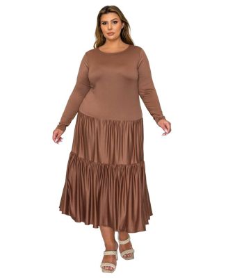 Plus Size Eliana Tiered Midi Dress