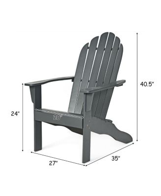 2PCS Wooden Classic Adirondack Chair Lounge Chair Outdoor Patio