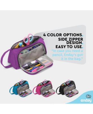 Big Capacity Pencil Case, 3 Compartments Pencil Bags with Zipper, Large Capacity Pencil Pouch, Cute Pencil Case Organizer, Zipper Pencil Pouches, Pink