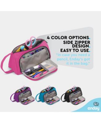 Big Capacity Pencil Case, 3 Compartments Pencil Bags with Zipper, Large Capacity Pencil Pouch, Cute Pencil Case Organizer, Zipper Pencil Pouches, Pink