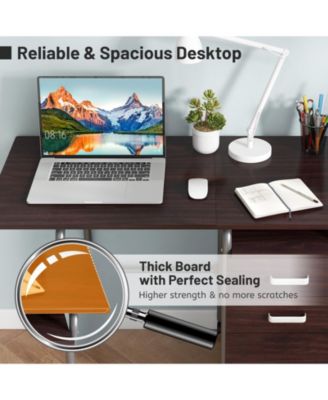 Home Office Folding Computer Laptop Desk Wheeled with 3 Drawers