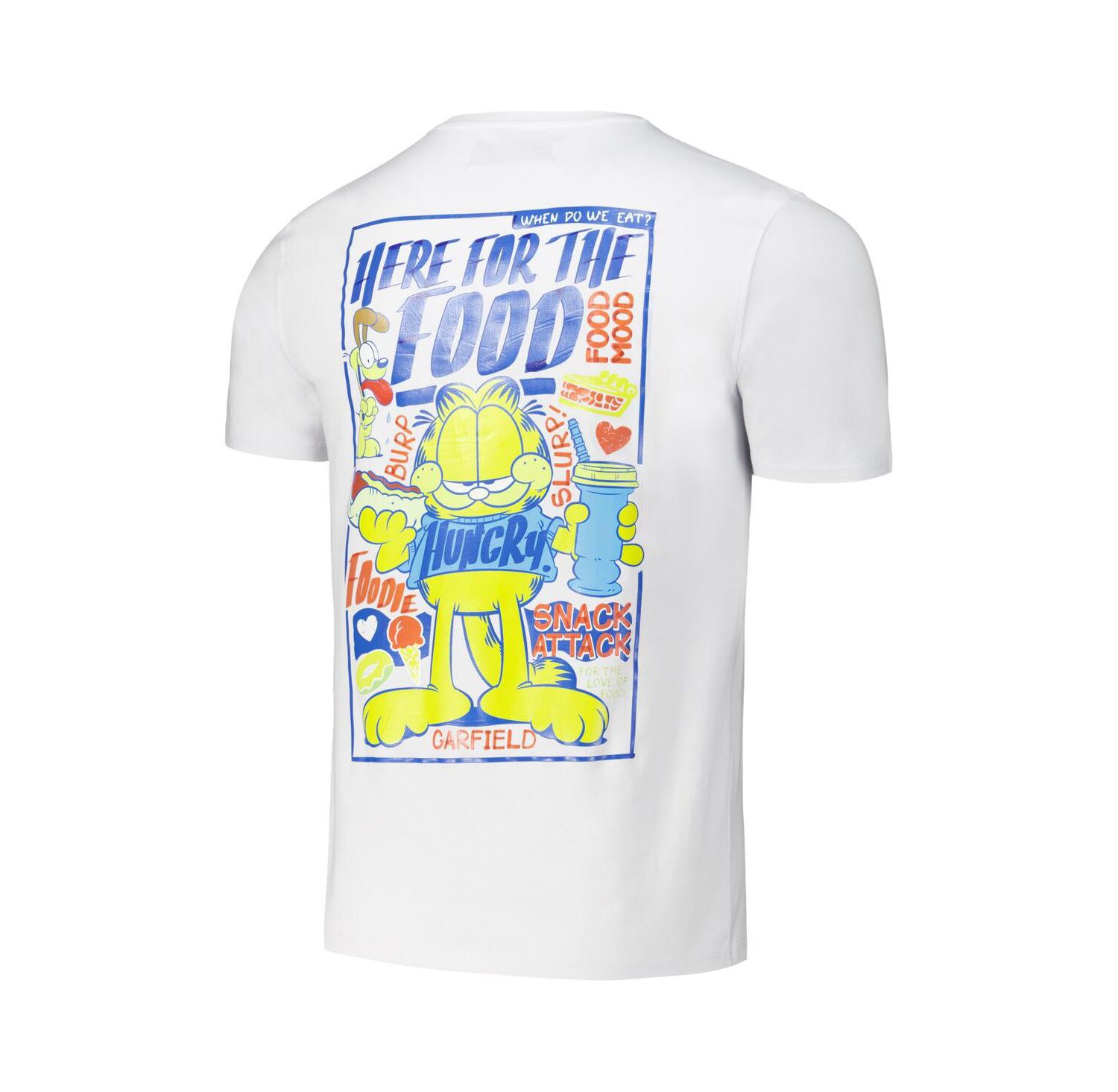 Men's White Garfield Foodie Regular Fit T-Shirt