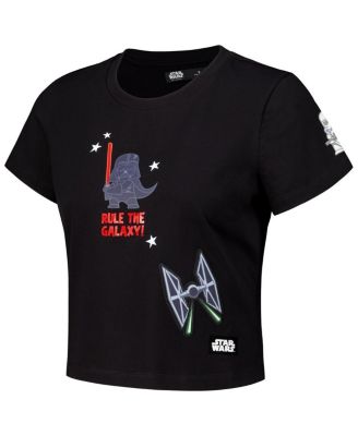 Women's Black Star Wars Babydoll Cropped T-Shirt