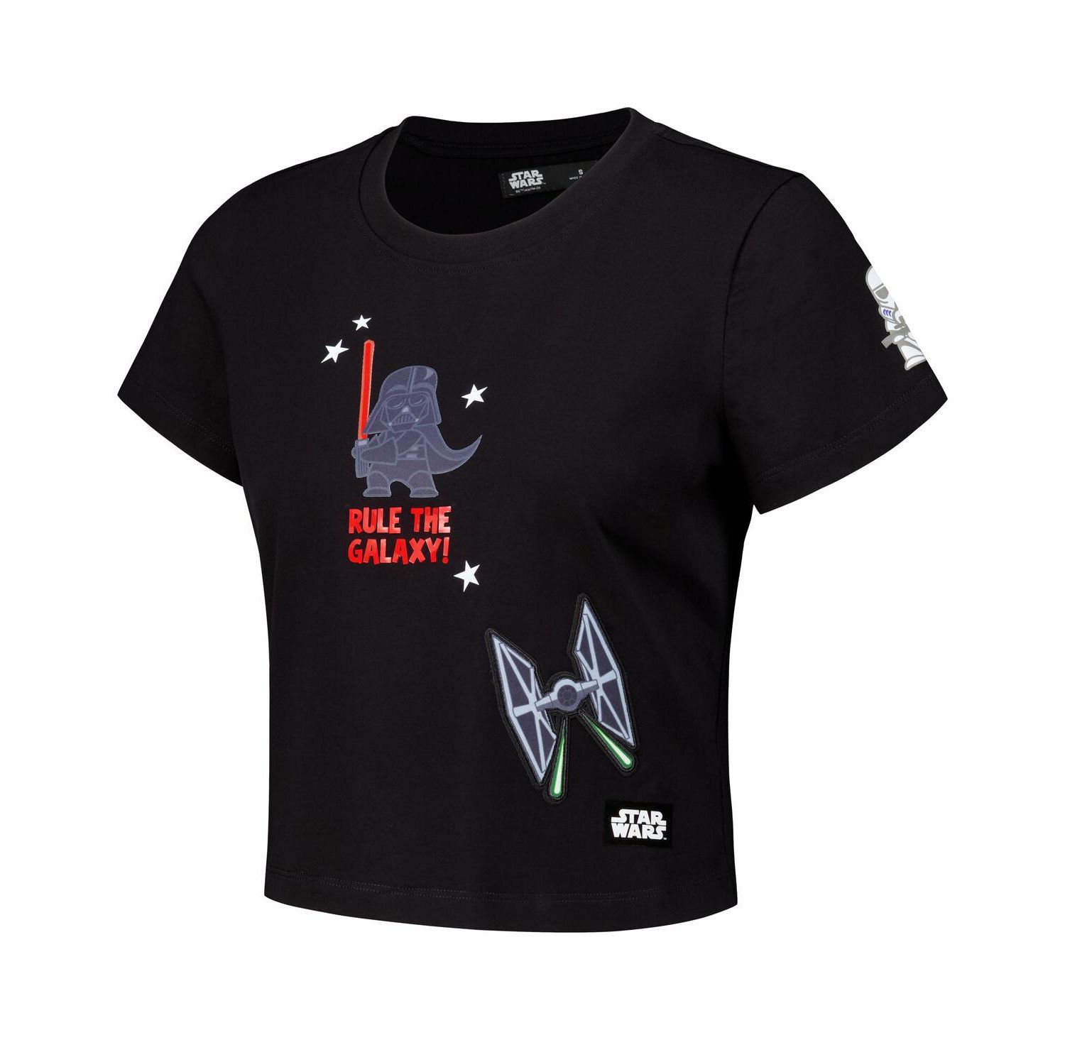 Women's Black Star Wars Babydoll Cropped T-Shirt