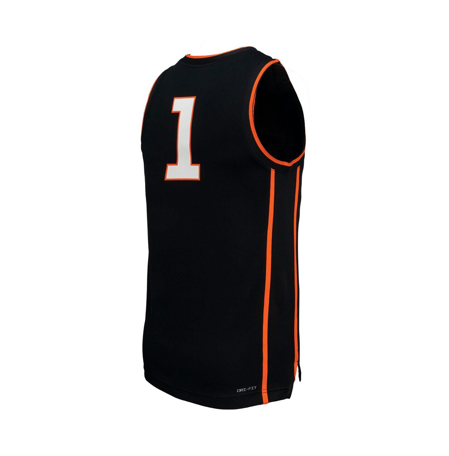 Мужской топ Nike 1 Black Oklahoma State Cowboys Replica Basketball Jersey — фото 2