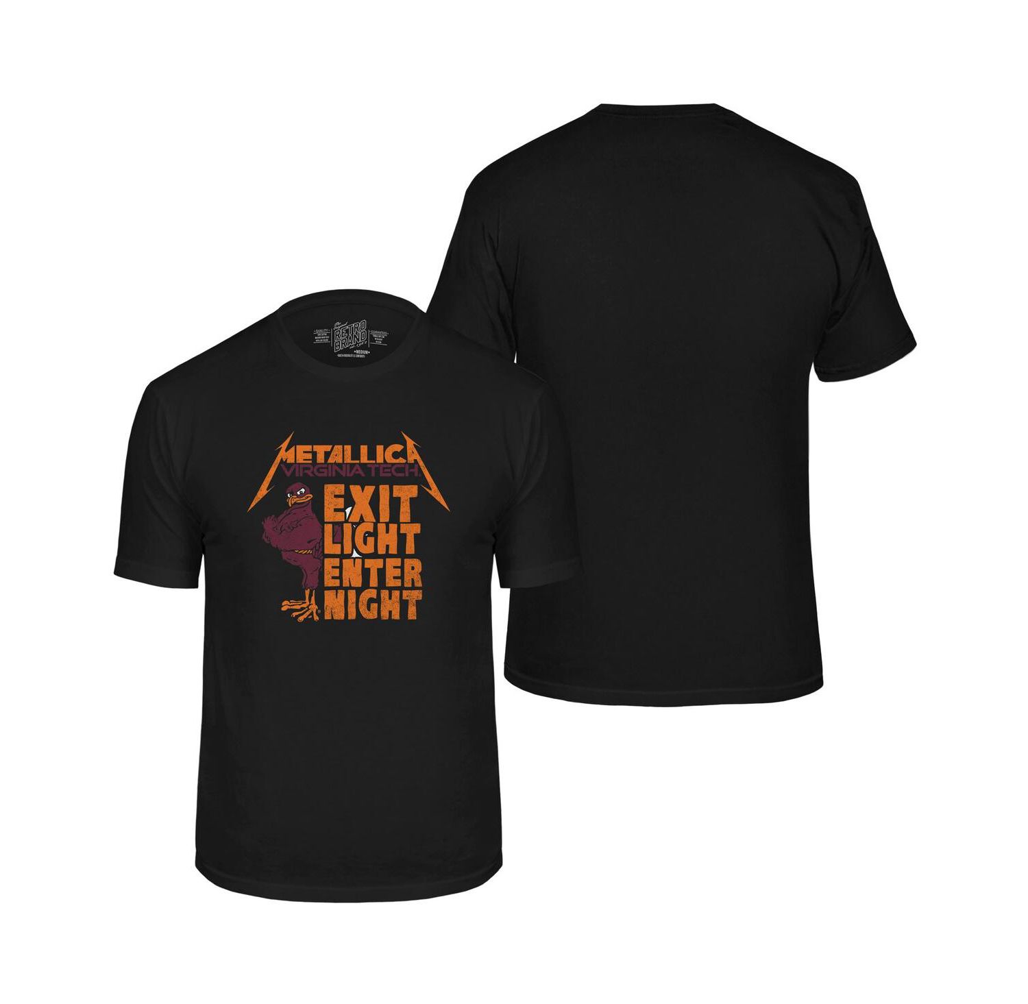 Men's Black Virginia Tech Hokies Metallica Retro T-Shirt