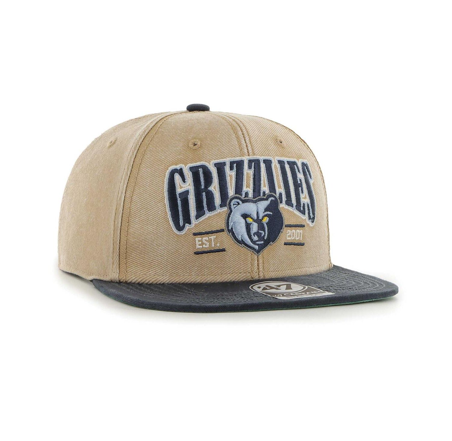 Men's Khaki/Navy Memphis Grizzlies Chilmark Captain Snapback Hat
