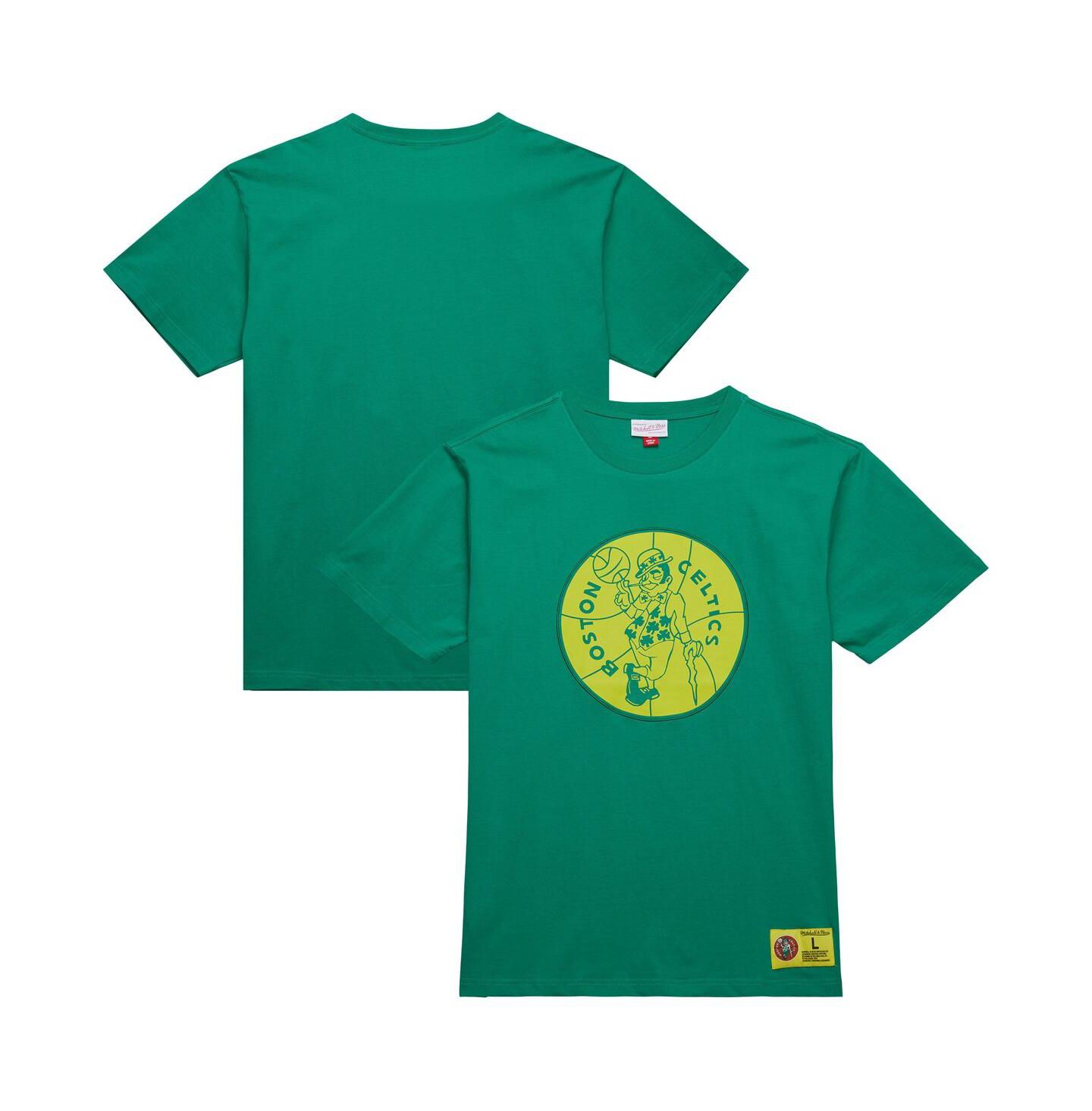 Мужская футболка Mitchell & Ness Kelly Green Boston Celtics Hardwood Classics Neon Nights Premium — фото 1