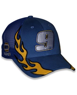 Men's and Women's Blue Chase Elliott NAPA Flame Trucker Adjustable Hat