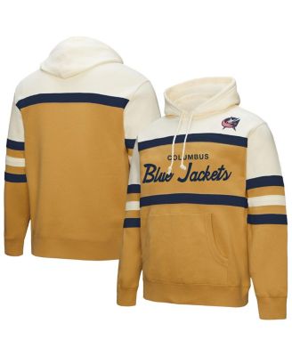 Mitchell & Ness - Men's Gold/Cream Columbus Blue Jackets Head Coach Pullover Hoodie