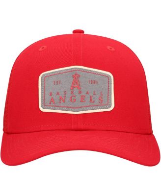 Men's Red Los Angeles Angels Labeled 9SEVENTY Stretch-Snap Adjustable Hat