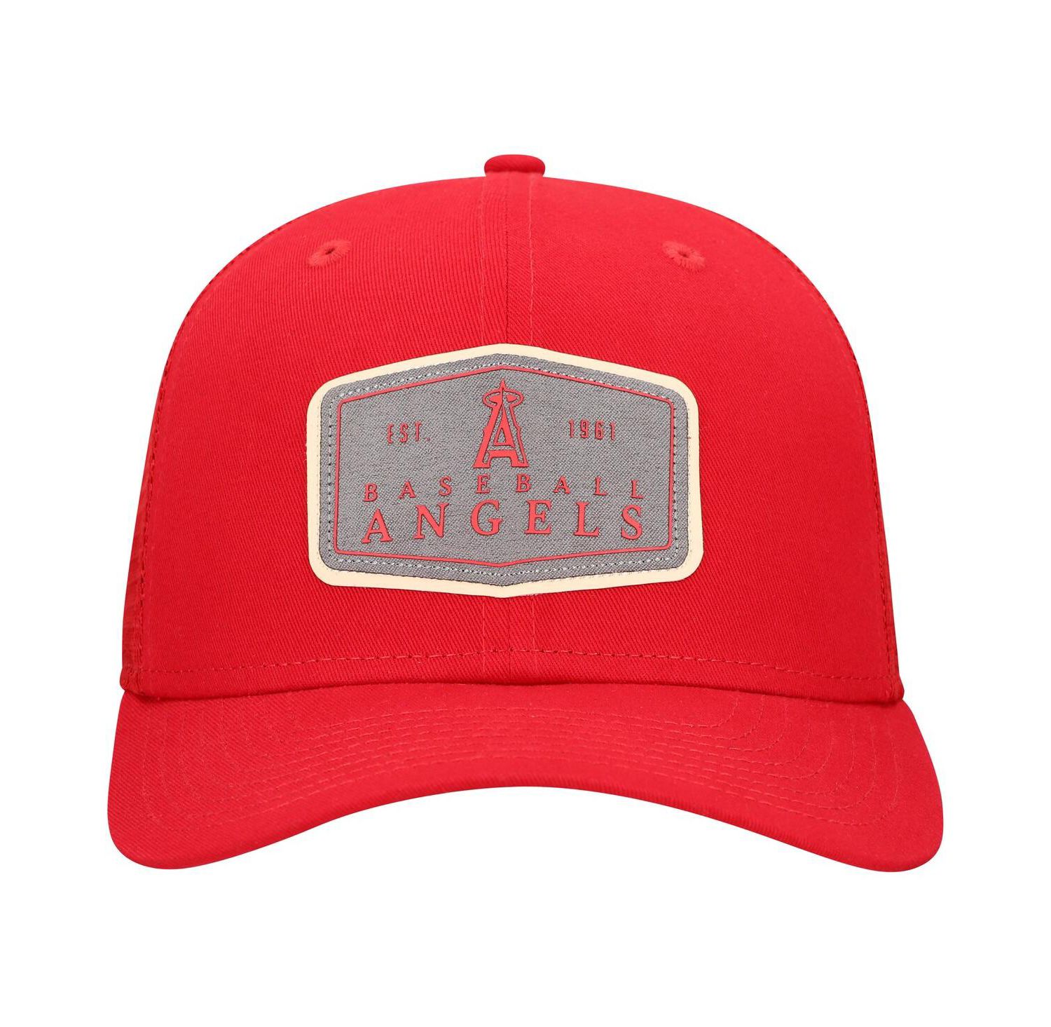 Men's Red Los Angeles Angels Labeled 9SEVENTY Stretch-Snap Adjustable Hat