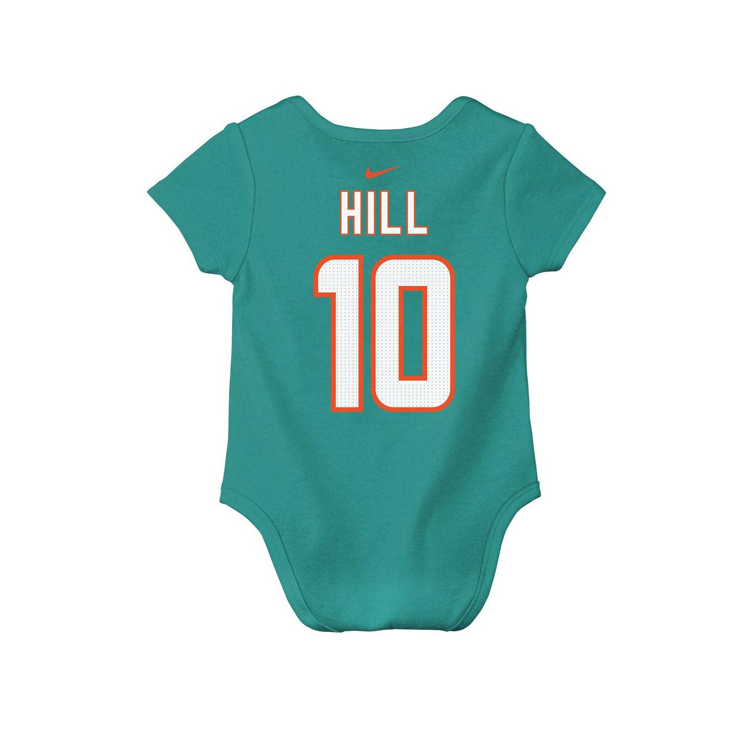 Baby Boys and Girls Tyreek Hill Aqua Miami Dolphins Player Name & Number Bodysuit