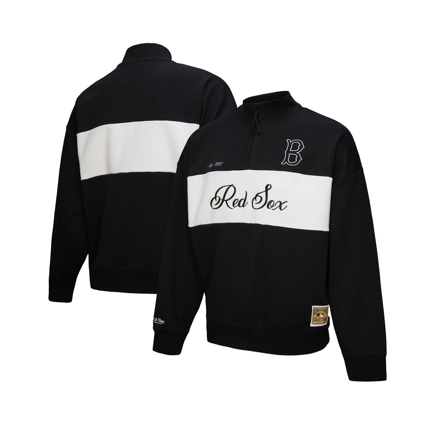 Women's Black Boston Red Sox Quarter-Zip Pullover Top