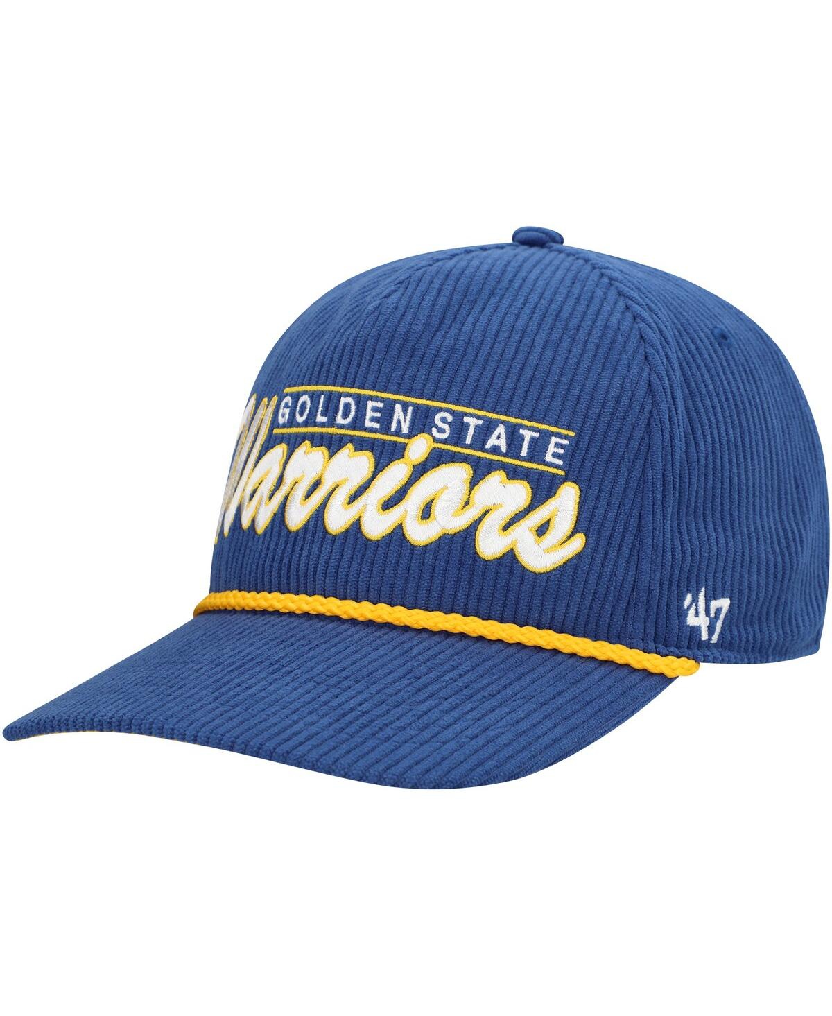 47 Brand Men's Royal Golden State Warriors Double Header Sidepatch Cord Hitch Adjustable Hat