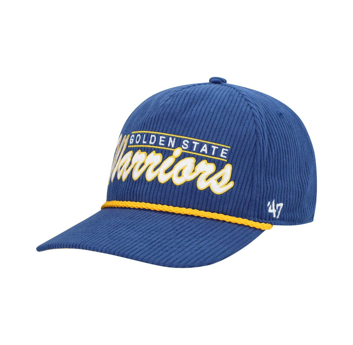 Men's Royal Golden State Warriors Double Header Sidepatch Cord Hitch Adjustable Hat