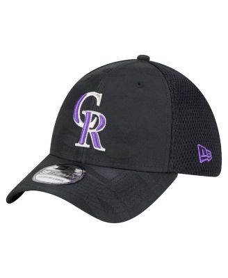 New Era - Men's  Black Colorado Rockies Subtle Camo 39THIRTY Flex Hat