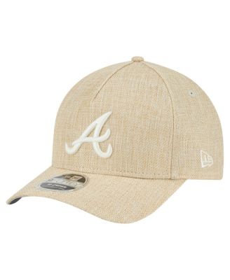 New Era - Men's  Beige Atlanta Braves Cotton Weave M-Crown A-Frame 9FORTY Adjustable Hat