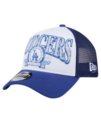 New Era - Men's  White/Royal Los Angeles Dodgers Trucker A-Frame 9FORTY Adjustable Hat