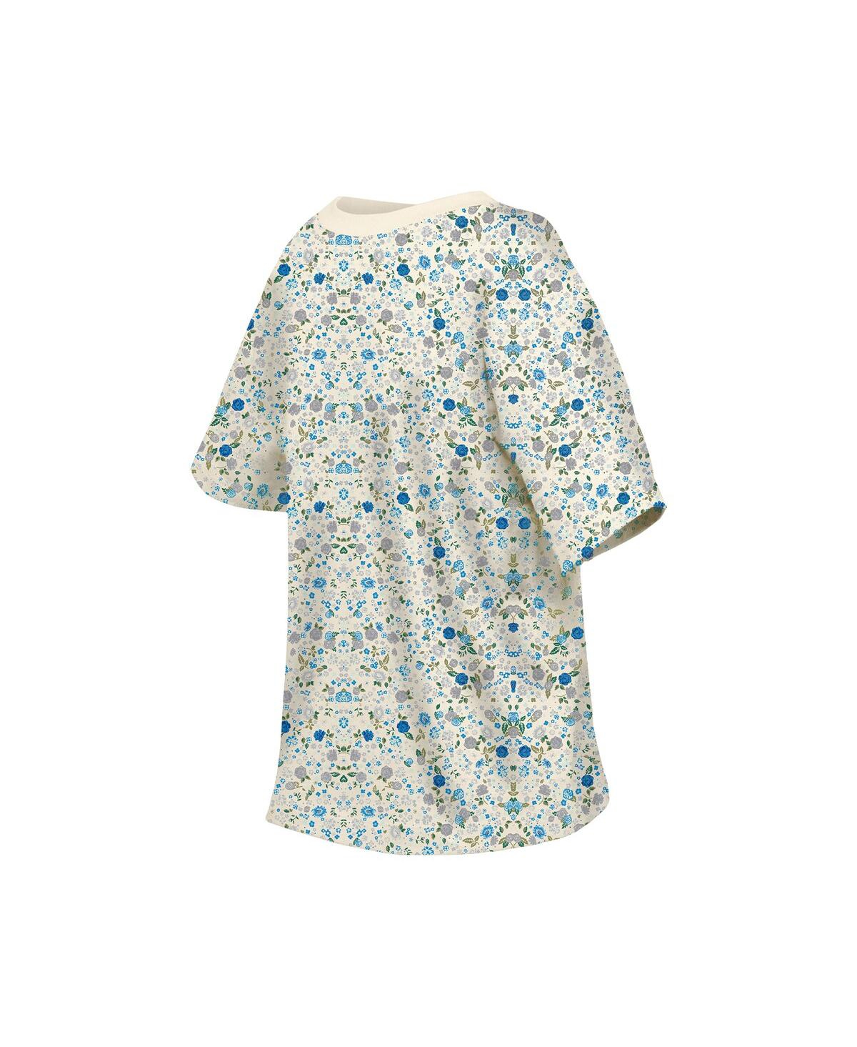NEW ERA WOMEN'S CREAM DETROIT LIONS GLAM GAME FLORAL T-SHIRT 