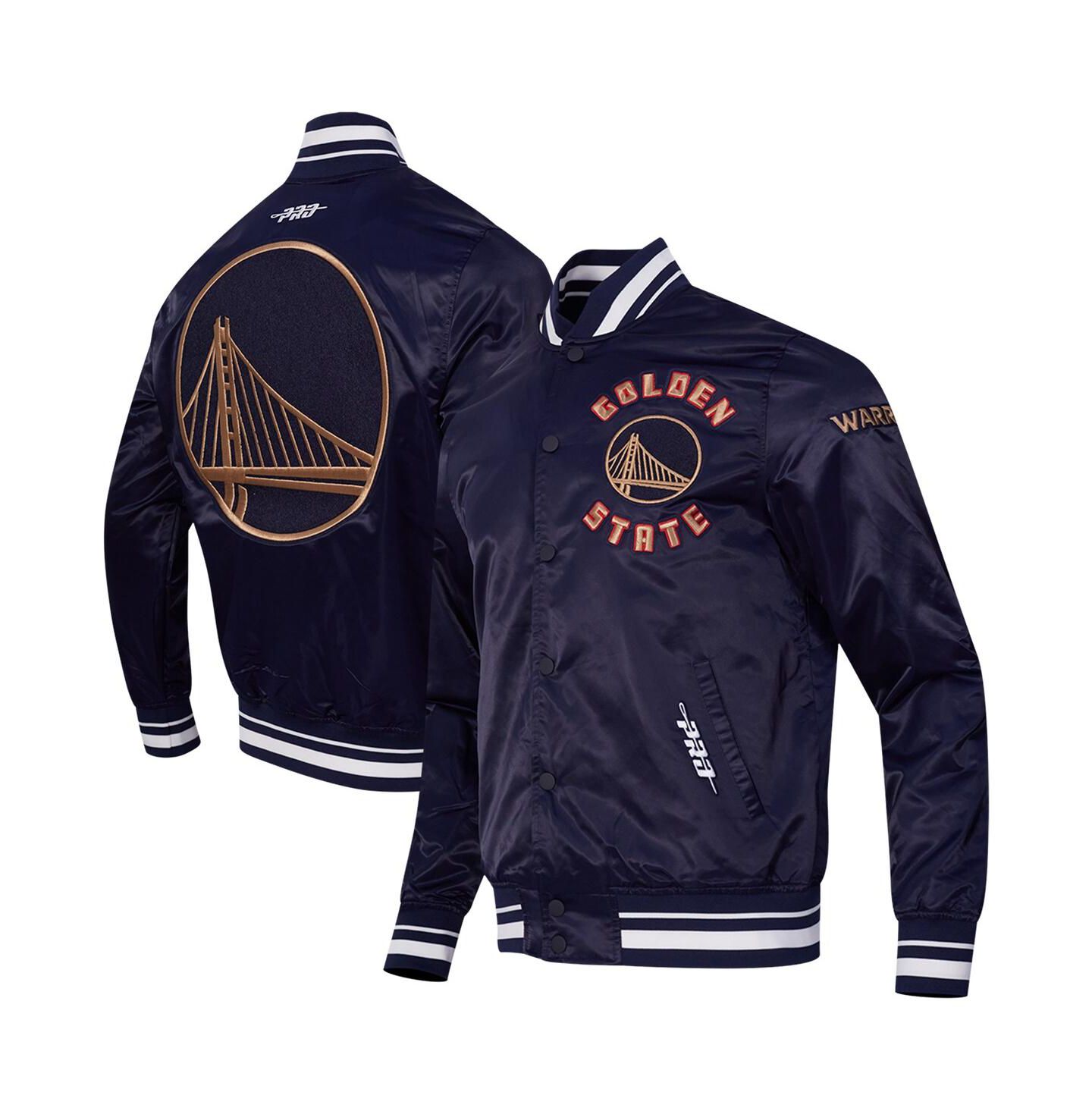 Мужская куртка Pro Standard Navy Golden State Warriors 2024/25 City Edition Chenille Satin Full-Snap — фото 1
