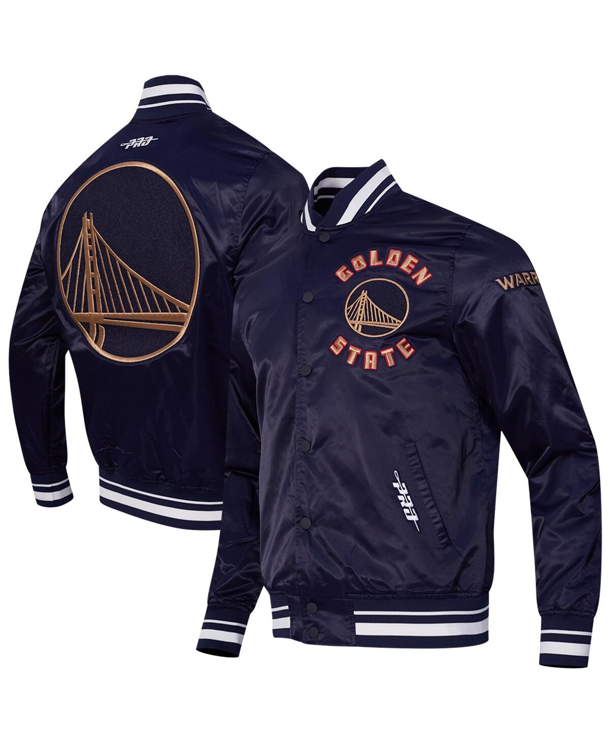 Pro Standard Men's Navy Golden State Warriors 2024/25 City Edition Chenille Satin Full-snap Jacket In Blue
