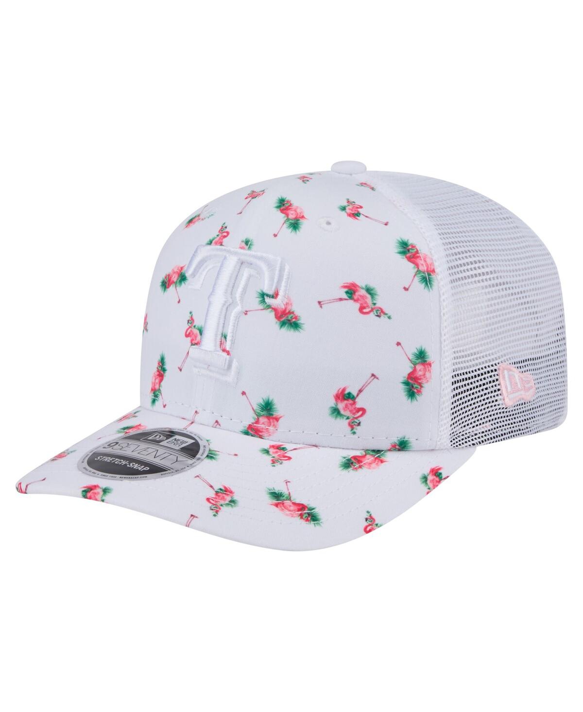 New Era Men's White Texas Rangers Flamingo Mesh Back 9seventy Stretch-snap Hat