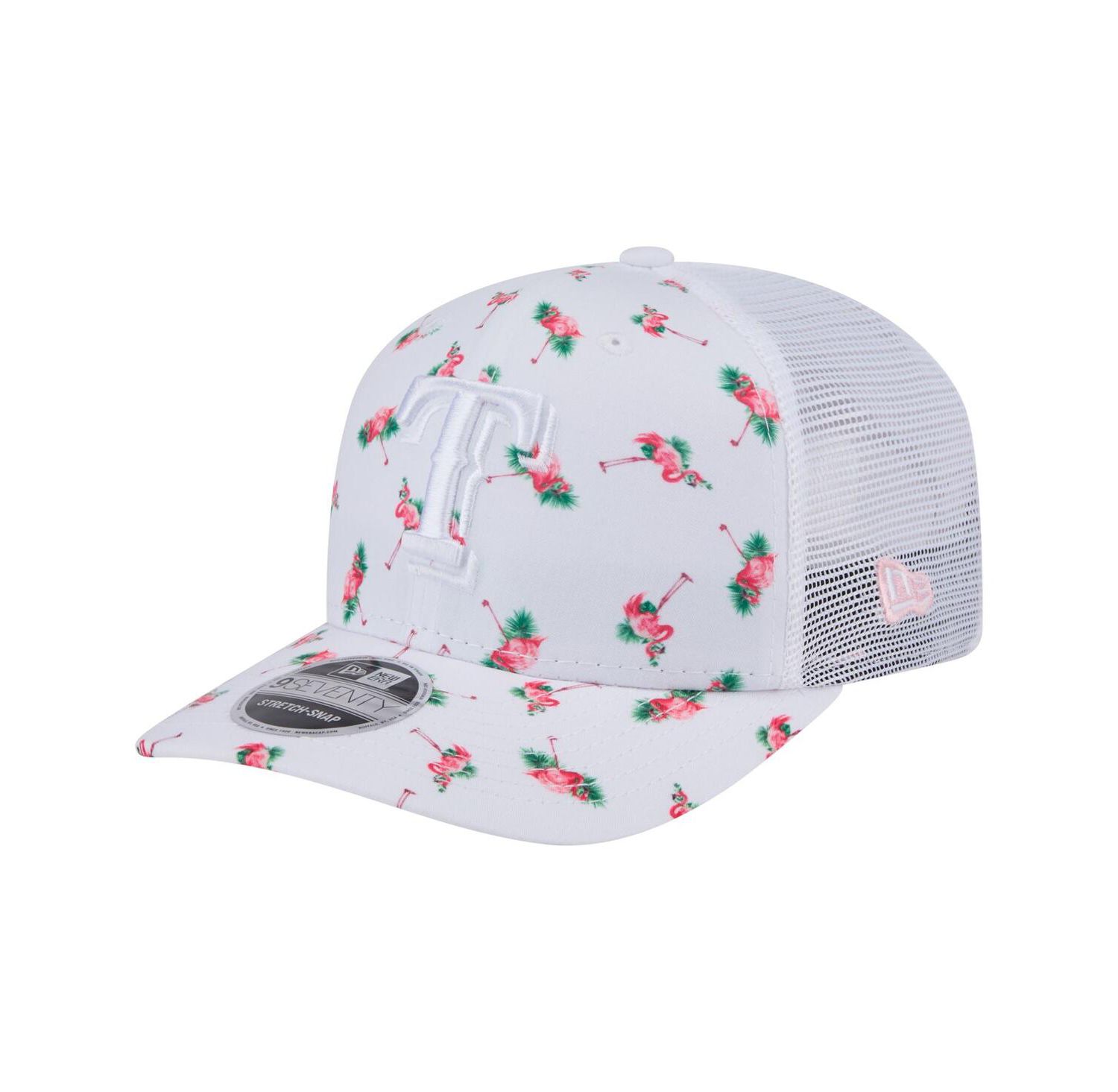 Men's White Texas Rangers Flamingo Mesh Back 9SEVENTY Stretch-Snap Hat