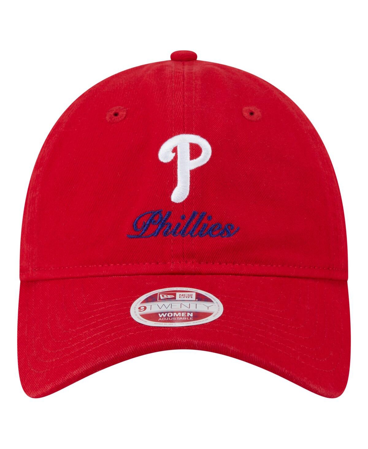 NEW ERA WOMEN'S RED PHILADELPHIA PHILLIES PREPPY TEAM 9TWENTY ADJUSTABLE HAT 