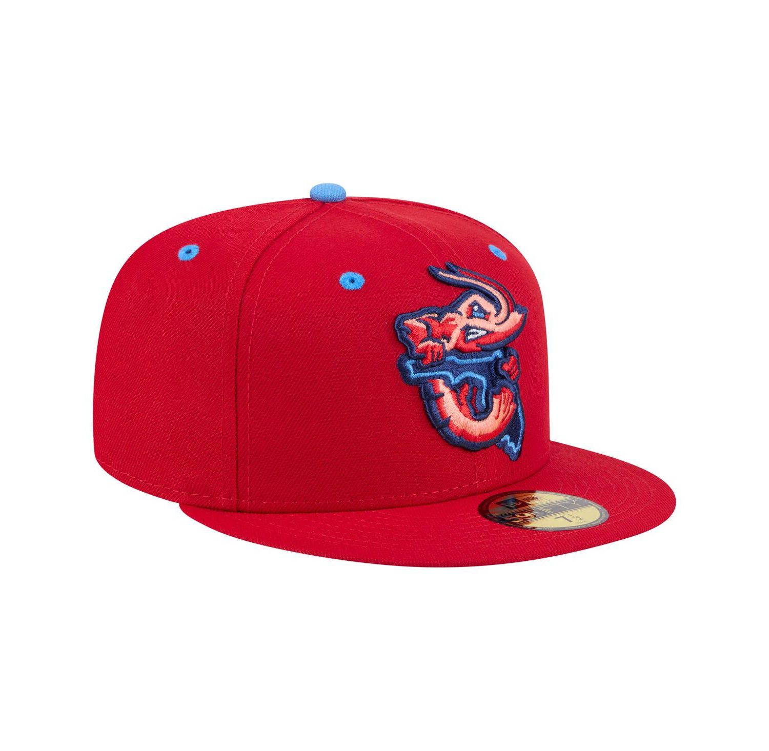 Men's Red Jacksonville Jumbo Shrimp Authentic Collection 59FIFTY Fitted Hat