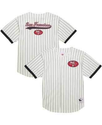 Mitchell & Ness - Men's Cream San Francisco 49ers Final Seconds Vintage Logo Mesh Button-Up Shirt