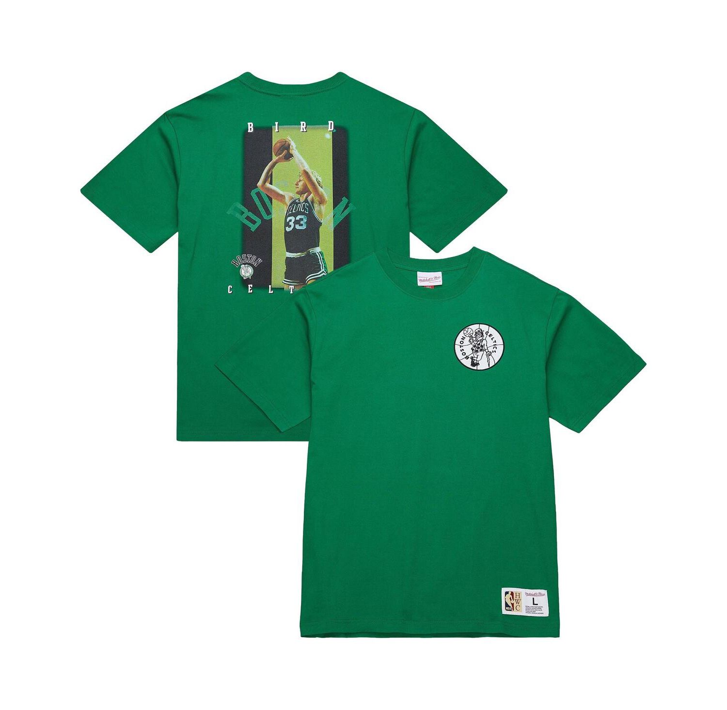 Men's Larry Bird Kelly Green Boston Celtics Hardwood Classics NBA Legends T-Shirt