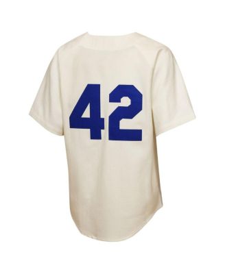 Big Boys and Girls Jackie Robinson Cream Brooklyn Dodgers 1955 Authentic Jersey
